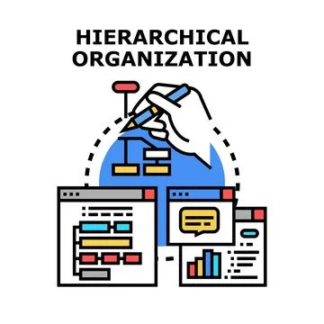 Creating hierarchical organization structure planning diagram Stock Illustration