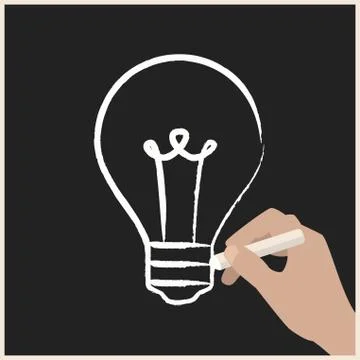Creating ideas on chalk board Stock Illustration