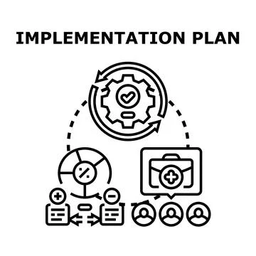 Creating an implementation plan for business growth strategy Stock Illustration