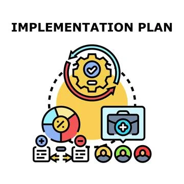 Creating an implementation plan for business growth strategy Stock Illustration