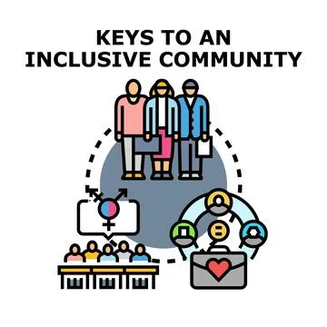 Creating an inclusive community and diverse work environment Ilustración de archivo