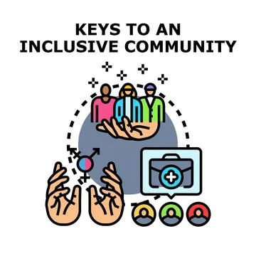 Creating an inclusive community offering diverse support systems Stock Illustration