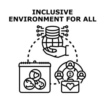 Creating inclusive environment for all people and nature Stock Illustration