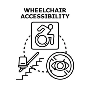 Creating inclusive environment ensuring full accessibility for disabled peopl Stock Illustration
