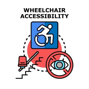 Creating inclusive environment ensuring full accessibility for disabled peopl Stock Illustration