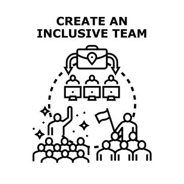 Creating an inclusive team concept for diverse workforce collaboration Stock Illustration