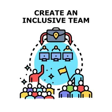 Creating an inclusive team concept for diverse workforce collaboration Stock Illustration