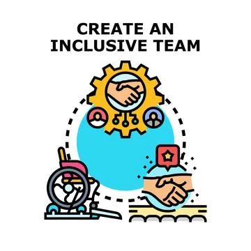 Creating an inclusive team promoting diversity and accessibility Stock Illustration