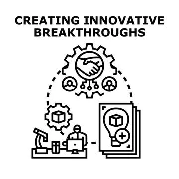 Creating innovative breakthroughs with research and teamwork Illustrazione stock