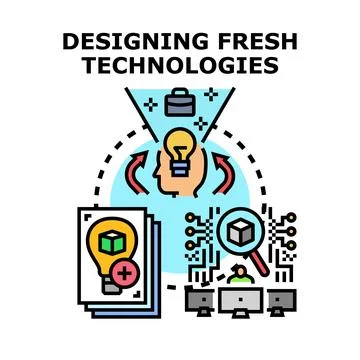 Creating innovative technological solutions and processes 스톡 일러스트