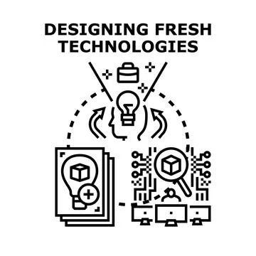 Creating innovative technological solutions and processes 库存插图