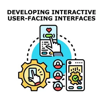 Creating interactive user interface and product development Stock Illustration