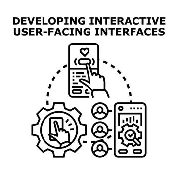 Creating interactive user interface and product development Stock Illustration