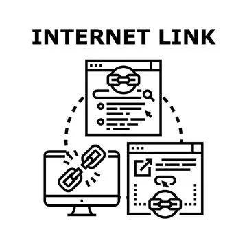 Creating internet links connecting web pages and digital content 스톡 일러스트