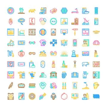 Creating a large set of varied outline symbols Illustrazione stock