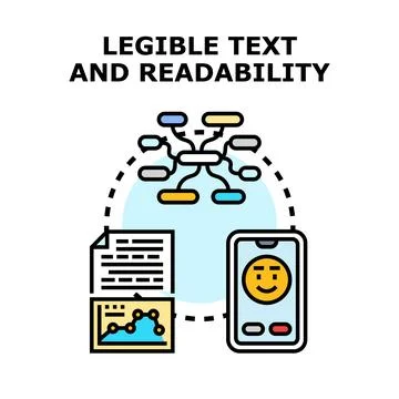 Creating legible text and improving content readability concept Stock Illustration