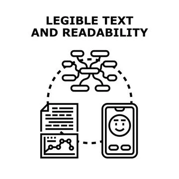Creating legible text and improving content readability concept Stock Illustration