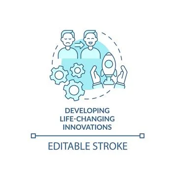 Creating life-changing innovations concept icon 库存插图