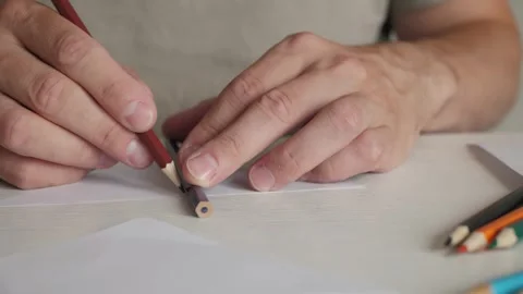 Creating a line with a pencil Stock Footage 322074972