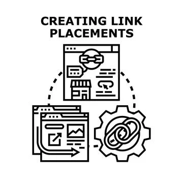 Creating link placements for digital marketing strategy イラスト素材