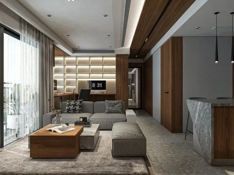 Creating a Living Room That's Both Beautiful and Practical Stock-Illustration