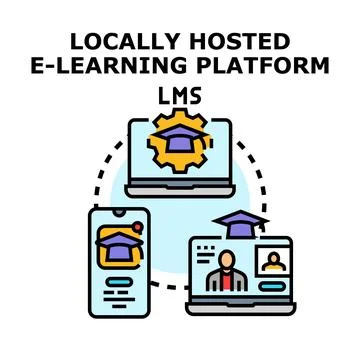Creating a locally hosted e learning platform lms solution イラスト素材
