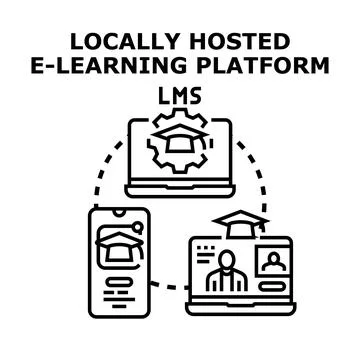Creating a locally hosted e learning platform lms solution Illustration