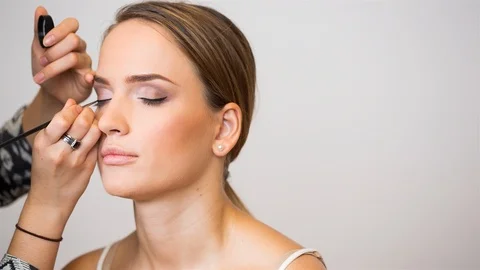 Creating makeup. Stock Footage 96299579