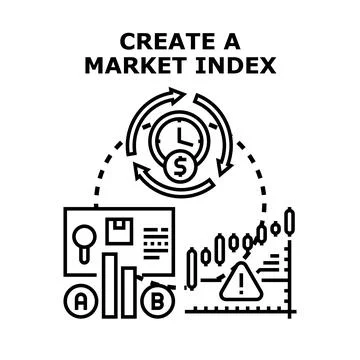 Creating market index for financial analytics and business trading 스톡 일러스트
