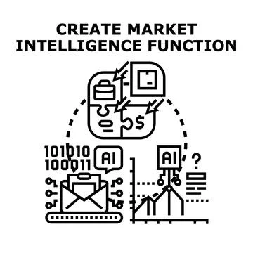 Creating market intelligence function with artificial intelligence Stock Illustration