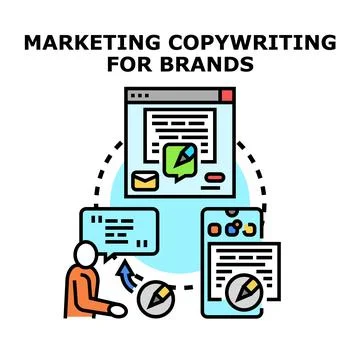 Creating marketing content for digital brands strategy Illustrazione stock