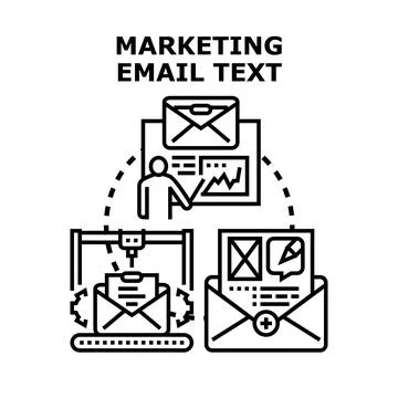 Creating marketing email text content campaign Stock Illustration