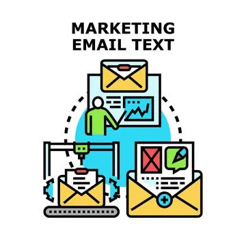 Creating marketing email text content campaign Stock Illustration