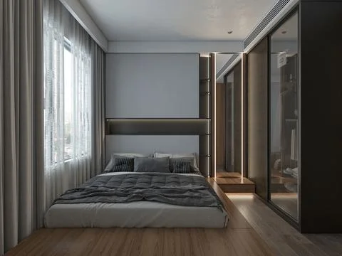 Creating a Master Bedroom That's Both Beautiful and Practical Stock-Illustration