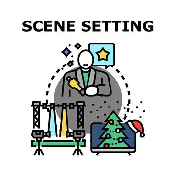 Creating media content with stage production elements Stock Illustration