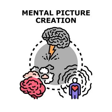 Creating mental images exploring mind and emotion Stock Illustration