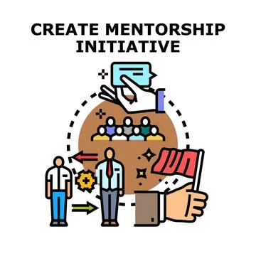 Creating mentorship initiative program for professional development Stock Illustration