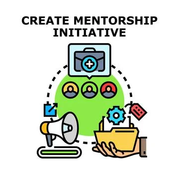 Creating mentorship initiative program for professional development Stock Illustration