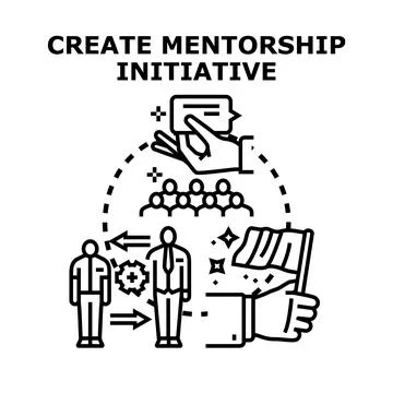 Creating mentorship initiative program for professional development Stock Illustration