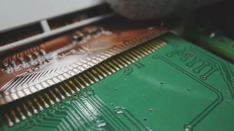 Creating MicroChips Electronics Close Up Macro Inside Factory Stock-Footage 142134401