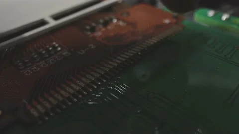 Creating MicroChips Electronics Close Up Macro Inside Factory Stock Footage 142134472