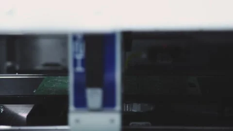 Creating MicroChips Electronics Close Up Macro Inside Factory Vídeo Stock 142134923