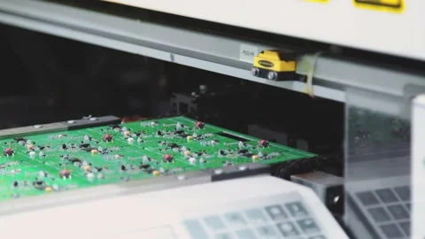 Creating MicroChips Electronics Close Up Macro Inside Factory Stock Footage 142134941