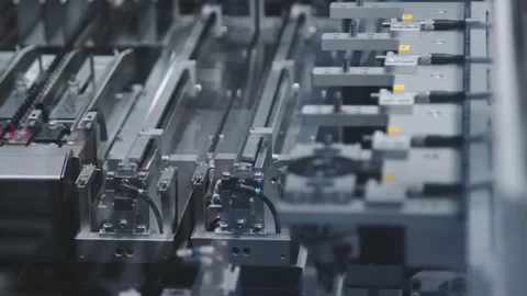 Creating MicroChips Electronics Close Up Macro Inside Factory Stock Footage 142134985