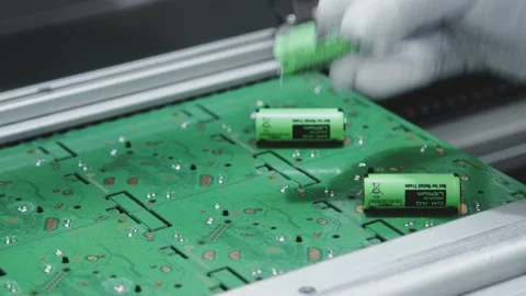 Creating MicroChips Electronics Close Up Macro Inside Factory Stock Footage 142135178