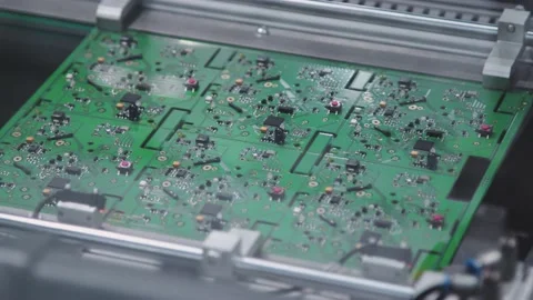 Creating MicroChips Electronics Close Up Macro Inside Factory 動画素材 142135213