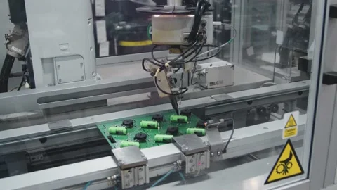 Creating MicroChips Electronics Close Up Macro Inside Factory Stockbeeldmateriaal 142135251