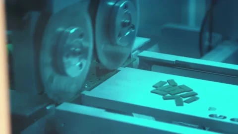 Creating MicroChips Electronics Close Up Macro Inside Factory Stock Footage 142135268