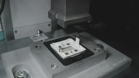 Creating MicroChips Electronics Close Up Macro Inside Factory Stock-Footage 142135544