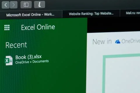 Creating microsoft excel document 写真素材